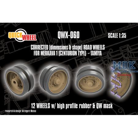 Merkava I road wheels (correct dim/shape) Tamiya