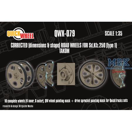 Sd.Kfz. 250 road wheels (type 1) (for Takom)