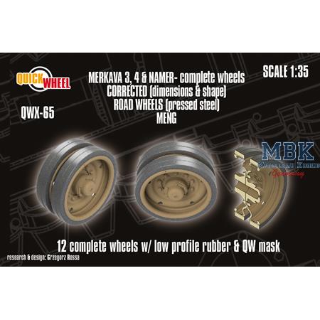 Merkava 3, 4, Namer road wheels (low profile) Meng