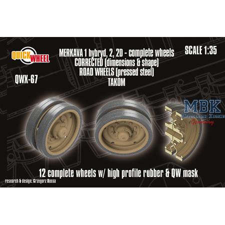 Merkava 1 Hybrid, Merkava 2/2D road wheels
