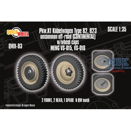 Kübelwagen Typ 82 uncommon off-road wheels w/caps