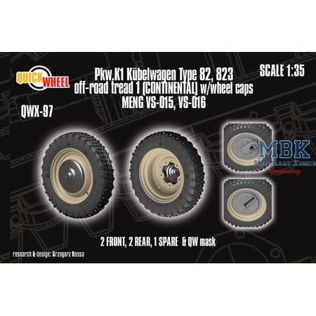 Kübelwagen Typ 82 off-road tread 1 wheels w/cap