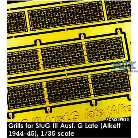Lüftergitter / Grills for StuG III G late Alkett