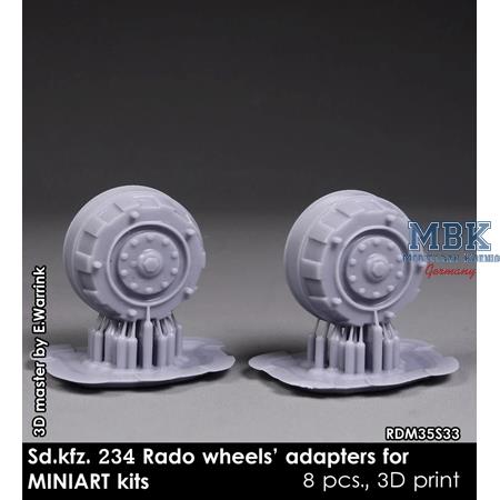 Sd.Kfz. 234 wheel adapters hubs for MiniArt kits