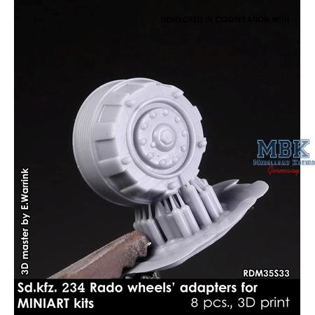 Sd.Kfz. 234 wheel adapters hubs for MiniArt kits