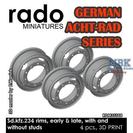 Sd.Kfz. 234 rims, early/late w. and w/o studs