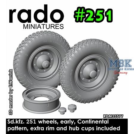 Sd.Kfz. 251 wheels, early, Continental pattern