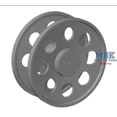 Hetzer idlers set, late (4 types, 4 pairs)