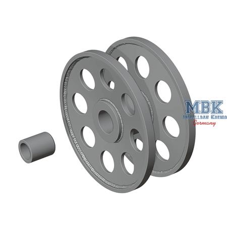 Hetzer idlers set, late (4 types, 4 pairs)