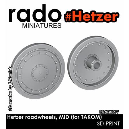 Hetzer roadwheels, mid (for Takom)