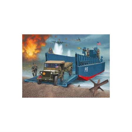 LCM3 50ft. Landungsboot & Jeep + Trailer D-Day Set