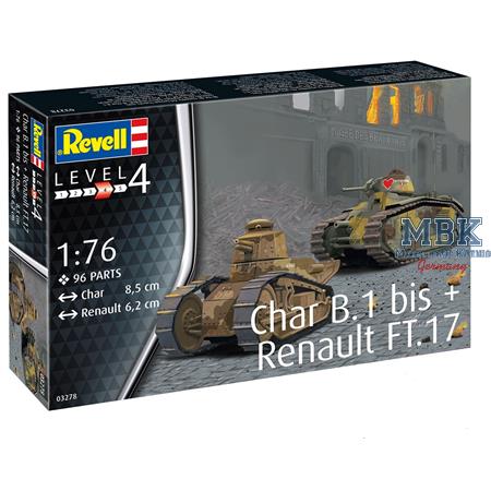 Char. B.1 bis & Renault FT.17  (1:76)
