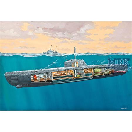 Deutsches U-Boot Typ XXI mit Interieur