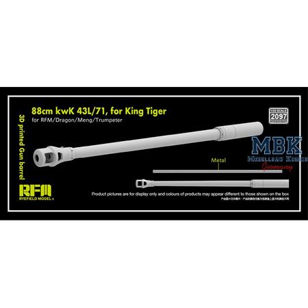 3D print.Gun barrel 88mm kwK 43L/71 for King Tiger