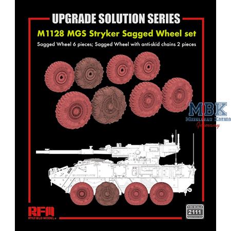 M1128 MGS Stryker Sagged Wheel set, 6+2 pcs.