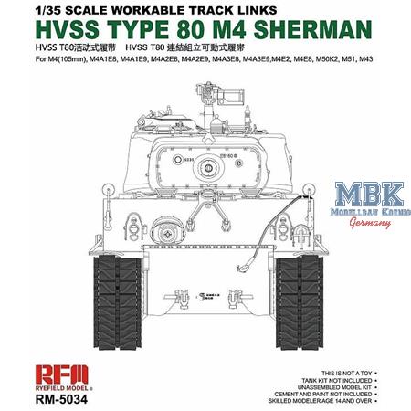 M4 Sherman HVSS T80 Workable Track Links