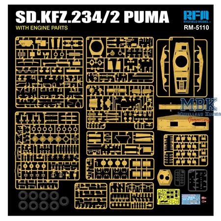 Sd.Kfz. 234/2 PUMA w/engine parts