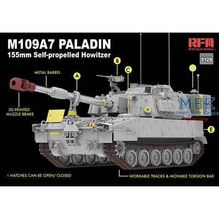 M109A7 Paladin w/metal barrel & workable tracks