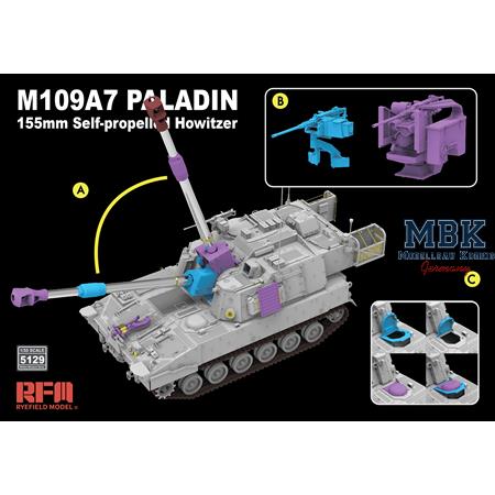 M109A7 Paladin w/metal barrel a.workable tracks