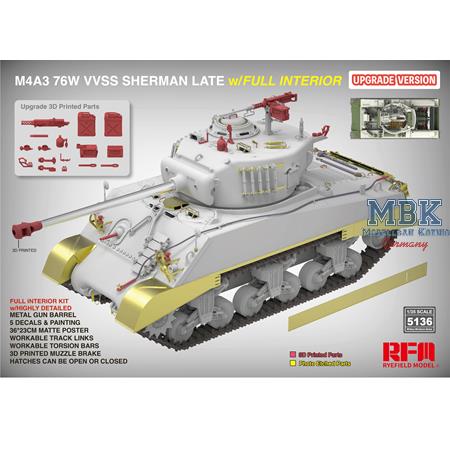 M4A3 76W VVSS Sherman late UPGRADE full interior