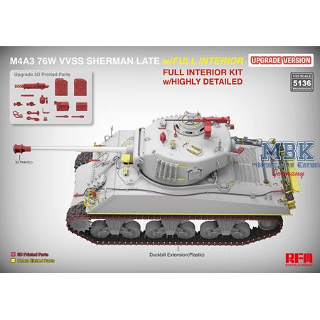 M4A3 76W VVSS Sherman late UPGRADE full interior