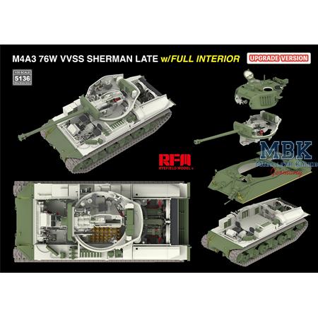 M4A3 76W VVSS Sherman late UPGRADE full interior