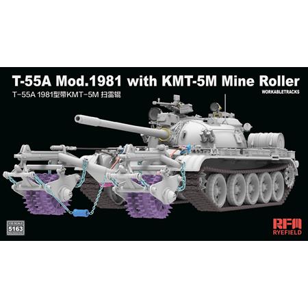 T-55A Model 1981 with KMT-5M Mine Roller