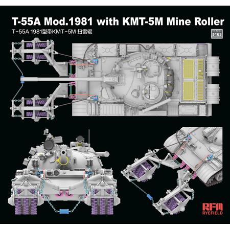 T-55A Model 1981 with KMT-5M Mine Roller