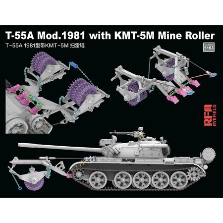 T-55A Model 1981 with KMT-5M Mine Roller