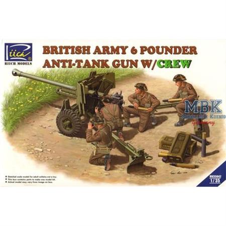British 6 pounder M2 carriage + 4 Figures