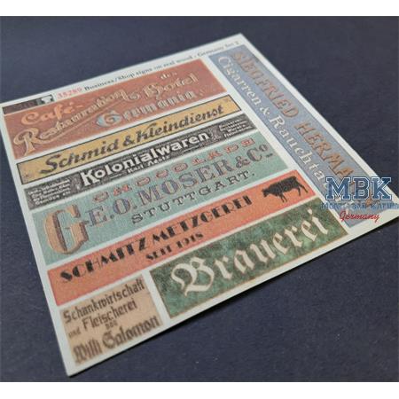 Shop / business signs on Real Wood - Germany set 2