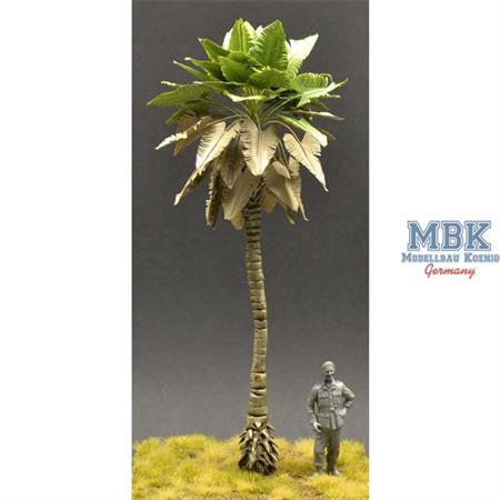 Large Palm tree green/brown small leaves - 21cm