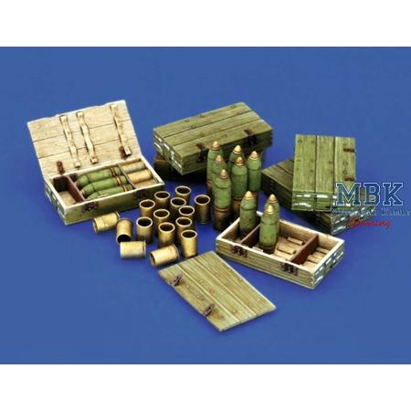 Italian 100/7 100mm Ammunition + wooden crates