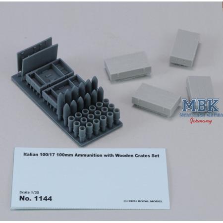 Italian 100/7 100mm Ammunition + wooden crates