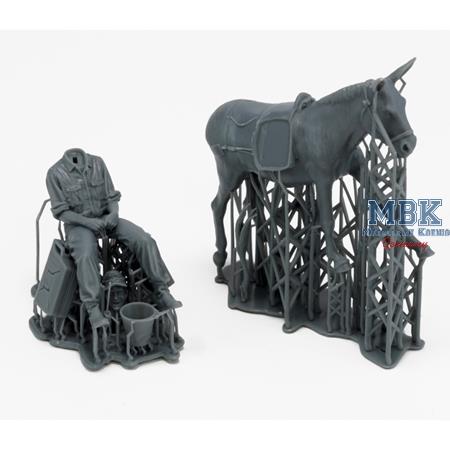 German Soldier with Mule – WWII 1:35)