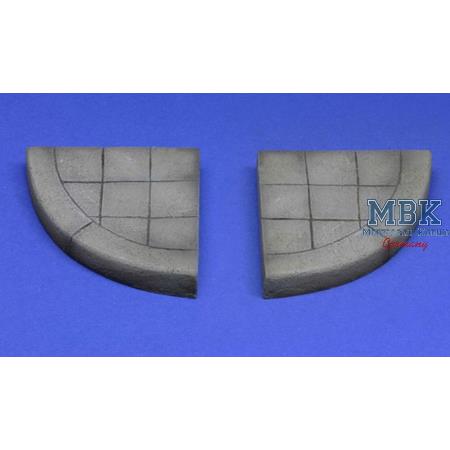 Gehweg Ecke - Sidewalk corner 2pcs.  1/16 scale