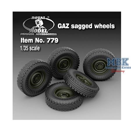 GAZ sagged wheels Set   1:35