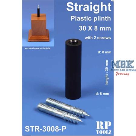 Straight Plastic plinth 30x8 mm   Sockelhalterung