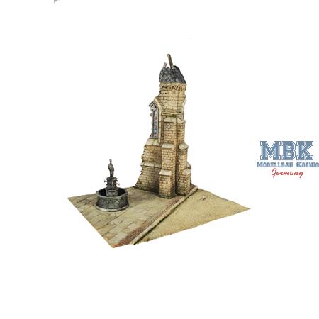 Diorama-Base: Small Church Corner Forg. Sanctuary