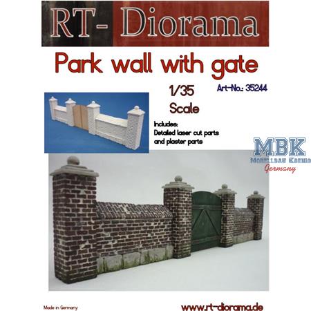 Park wall with gate