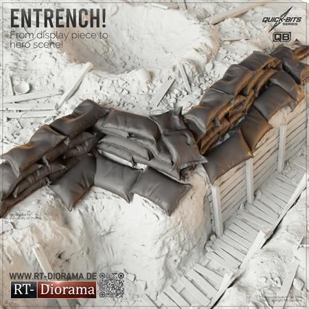 3D Resin Print: Sandbag Emplacements (Sewn)