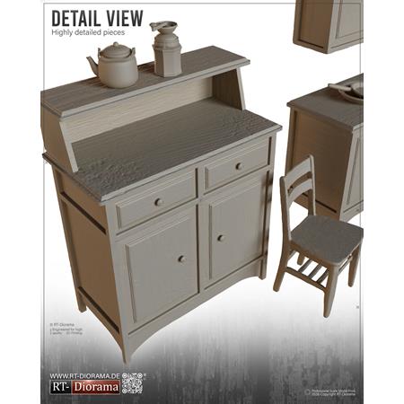 3D Resin Print: Kitchen Interior Set (1940’s)