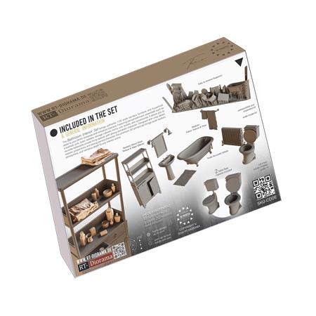 3D Resin Print: Bathroom Interior Set (1940’s)