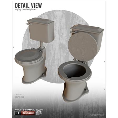 3D Resin Print: Bathroom Interior Set (1940’s)