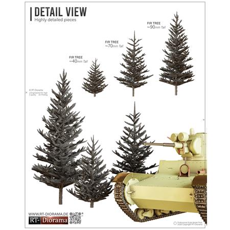 Young Fir Trees Set / Junge Tannen (40, 70, 90 mm)