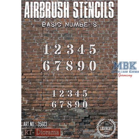 Airbrush Stencil: Basic numbers