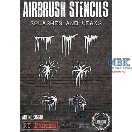 Airbrush Stencil: Splashes and Leaks