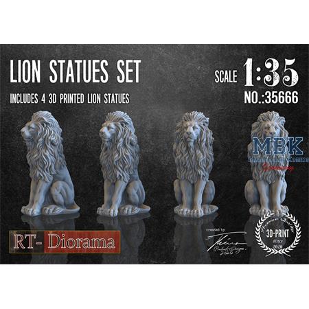 3D Resin Print: Lion Statues Set (4pcs.)
