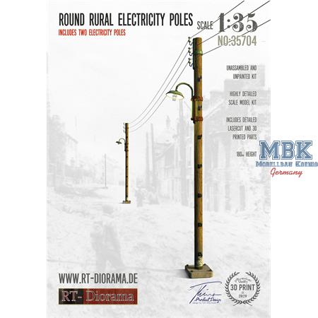 Round Rural Electricity Poles