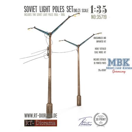 3D Resin Print: Soviet Light Poles Set No. 2